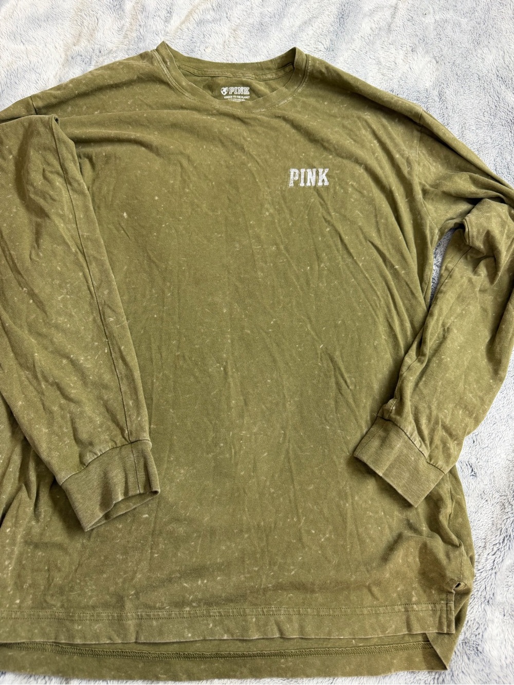 PINK Victoria's Secret Olive Green Long Sleeve Tee